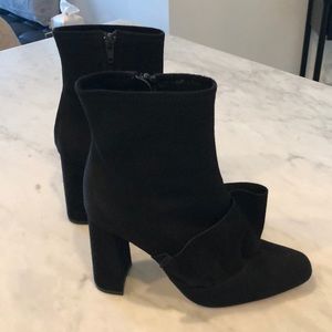 Black suede Zara ankle boots